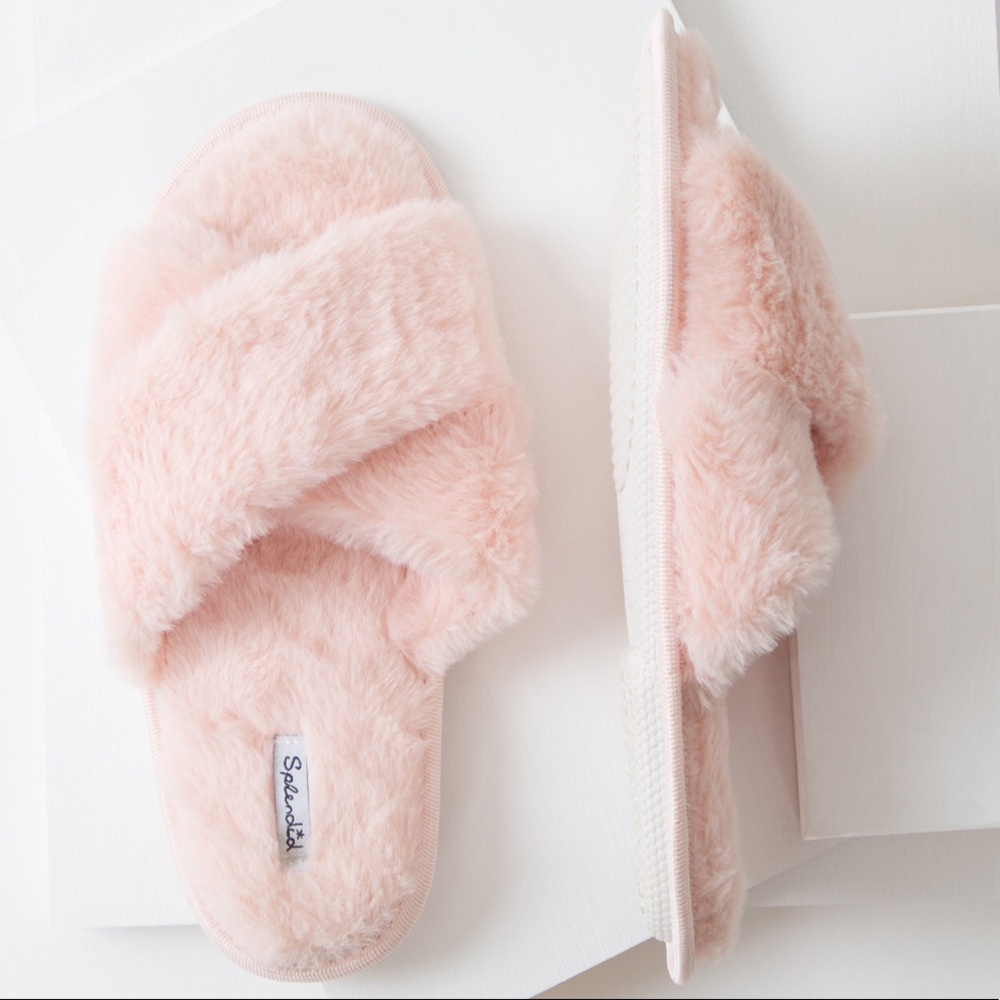 Pink Fluffy Slippers size M/L